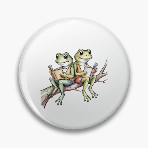 Item preview, Modern Frog and Toad reading in tree designed and sold by SOUFIANE1991.