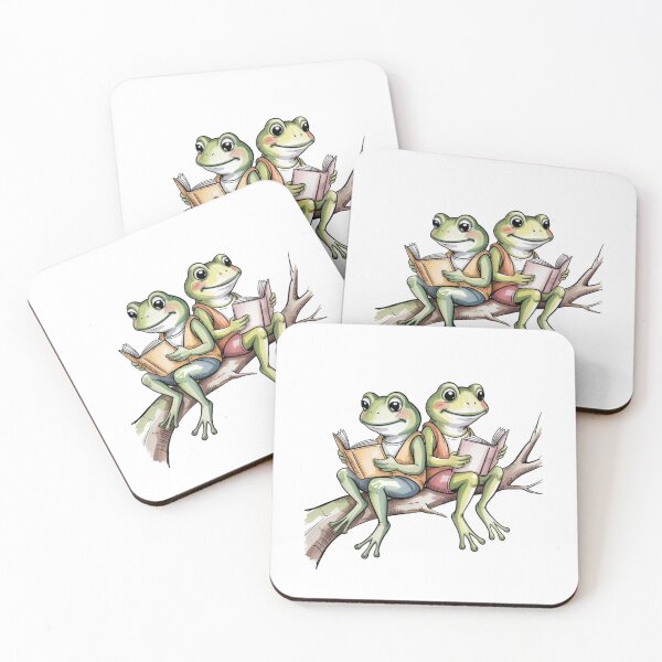 Item preview, Modern Frog and Toad reading in tree designed and sold by SOUFIANE1991.
