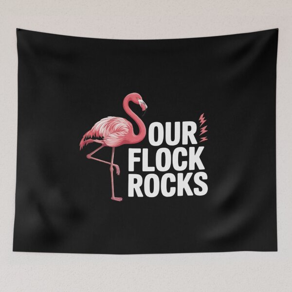 Item preview, Our Flock Rocks For Pink Flamingo Women Men  designed and sold by PowAcademy.
