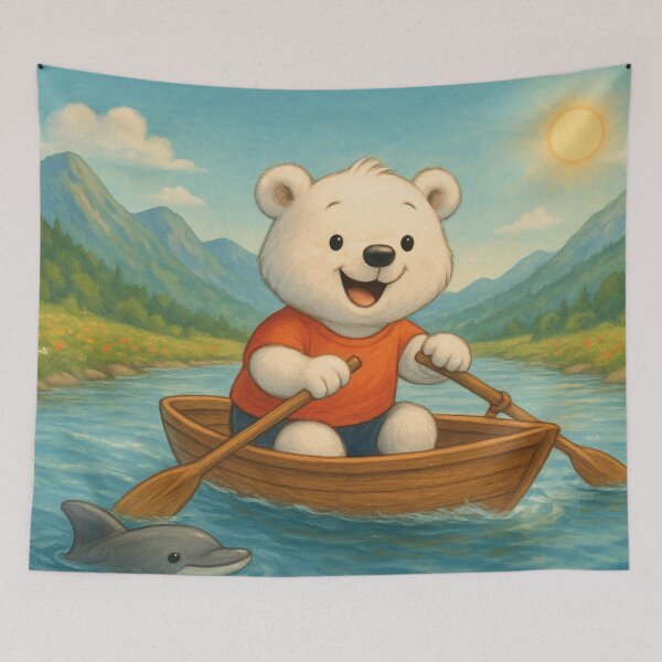 Item preview, Holidays with a rowboat, little polar bear designed and sold by Mauswohn.