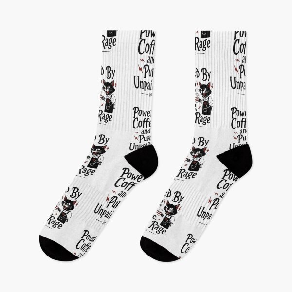 Item preview, Powered By Coffee and Rage Cat Funny 2026 Sarcastic Introvert designed and sold by SylwiaPrint.