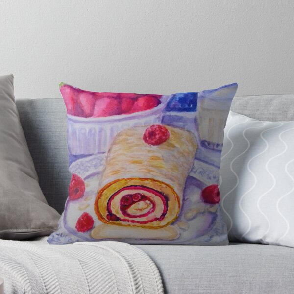 Item preview, Raspberry White Chocolate Cake Realistic Watercolor food painting  designed and sold by happiartworks .