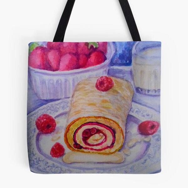 Item preview, Raspberry White Chocolate Cake Realistic Watercolor food painting  designed and sold by happiartworks .