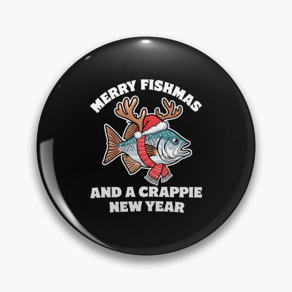 Item preview, Merry Fishmas And A Crappie New Year Fishing Pun designed and sold by JanisPenelope.