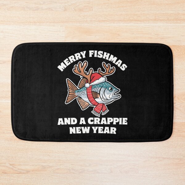 Item preview, Merry Fishmas And A Crappie New Year Fishing Pun designed and sold by JanisPenelope.