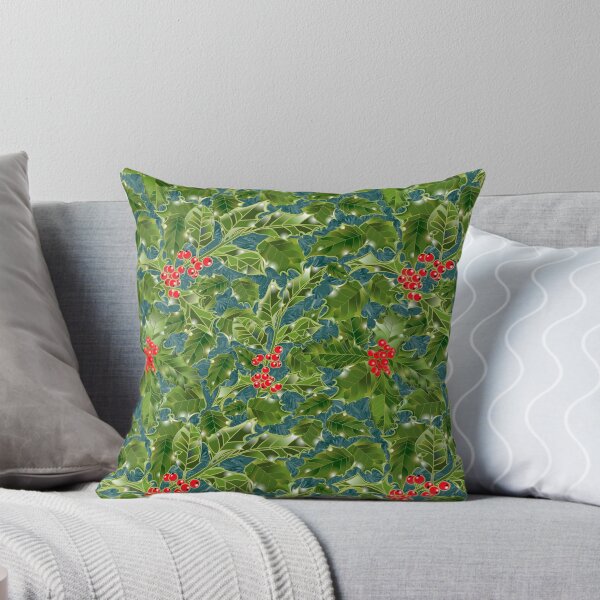 Item preview, Holly on Evergreens Teal 295e5e designed and sold by Art in My Loft.