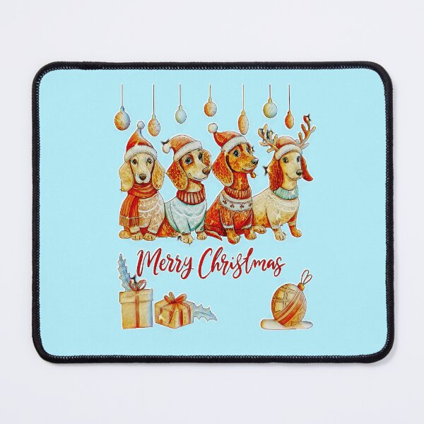 Item preview, Merry Christmas Dachshund Dogs – Cute Watercolor Doxies designed and sold by creativerooney.