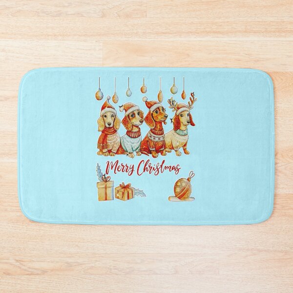 Item preview, Merry Christmas Dachshund Dogs – Cute Watercolor Doxies designed and sold by creativerooney.