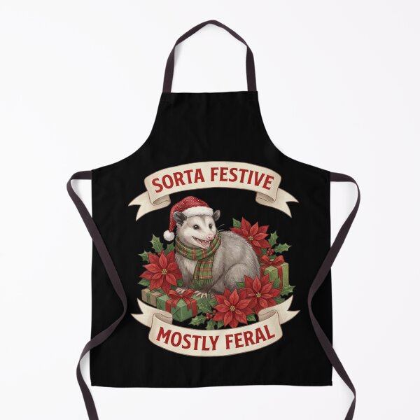 Item preview, Sorta Festive Mostly Feral Opossum Christmas Humor designed and sold by FreshVibe Prints.