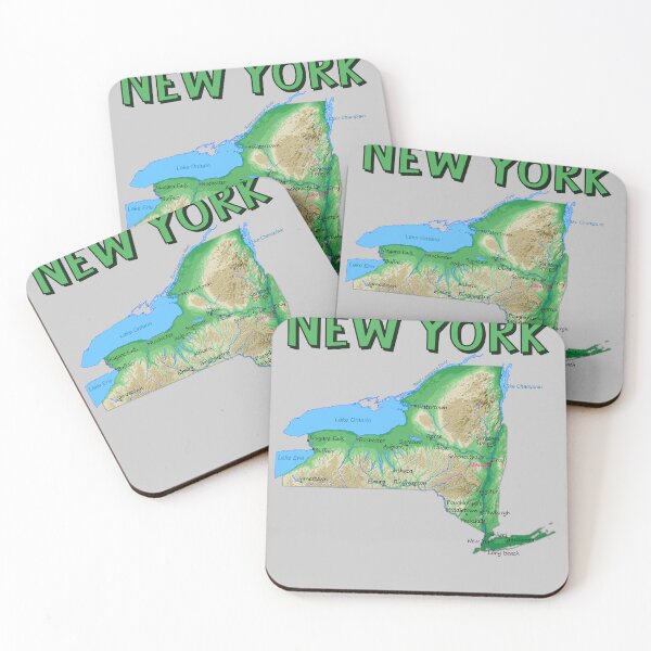 Item preview, Nature & City Blend: Detailed Topographic Map of New York designed and sold by mashmosh.
