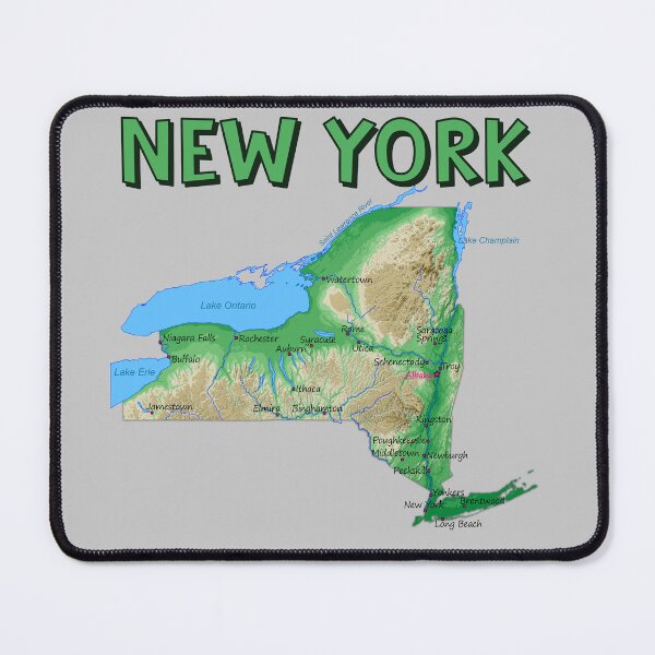 Item preview, Nature & City Blend: Detailed Topographic Map of New York designed and sold by mashmosh.