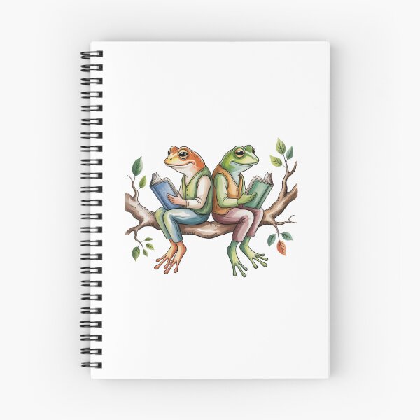 Item preview, Modern Frog and Toad reading in tree designed and sold by SOUFIANE1991.
