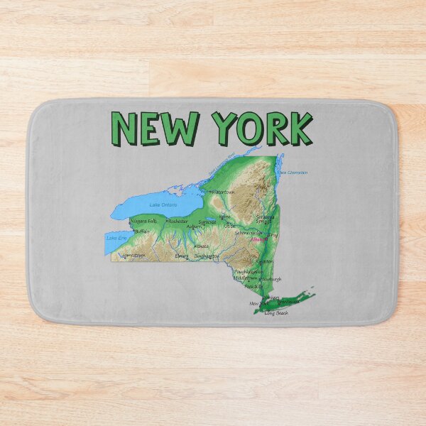 Item preview, Nature & City Blend: Detailed Topographic Map of New York designed and sold by mashmosh.