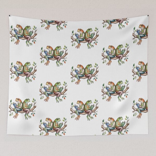 Item preview, Modern Frog and Toad reading in tree designed and sold by SOUFIANE1991.