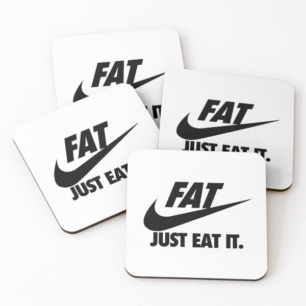 Item preview, "FAT, JUST EAT IT" Nike "Just Do It" Parody Logo designed and sold by calebcurio.