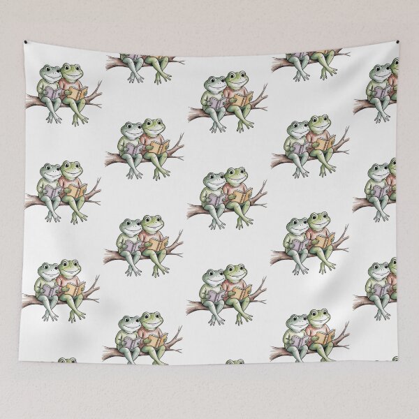 Item preview, Modern Frog and Toad reading in tree designed and sold by SOUFIANE1991.