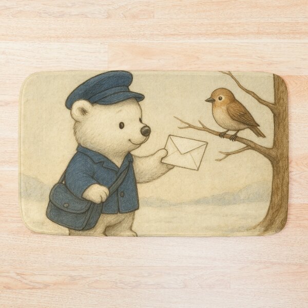 Item preview, Little polar bear brings the mail designed and sold by Mauswohn.