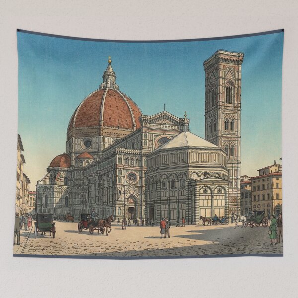 Aperçu de l'œuvre Cathédrale Santa Maria del Fiore Estampe japonaise sur bois créée et vendue par Takeda-art.