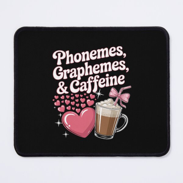 Item preview, Cute Phonemes Graphemes and Caffeine Heart Coffee Girl designed and sold by CombatTask.