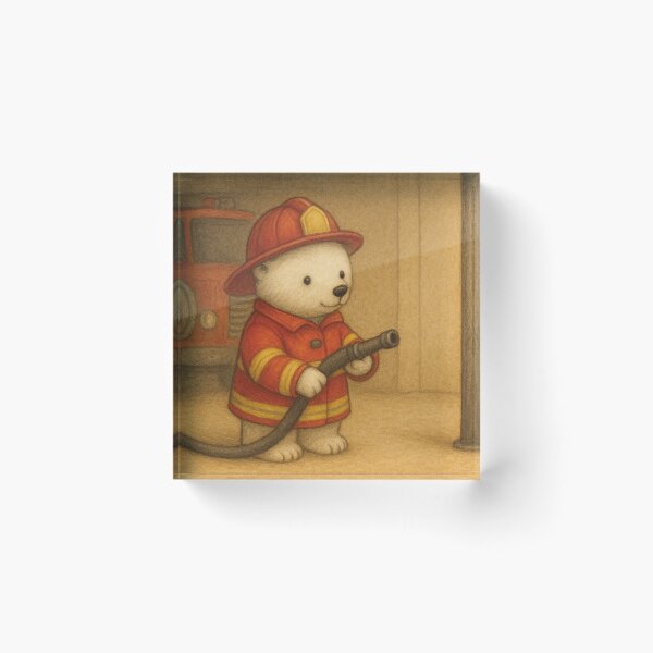 Item preview, Little polar bear works for the fire department designed and sold by Mauswohn.