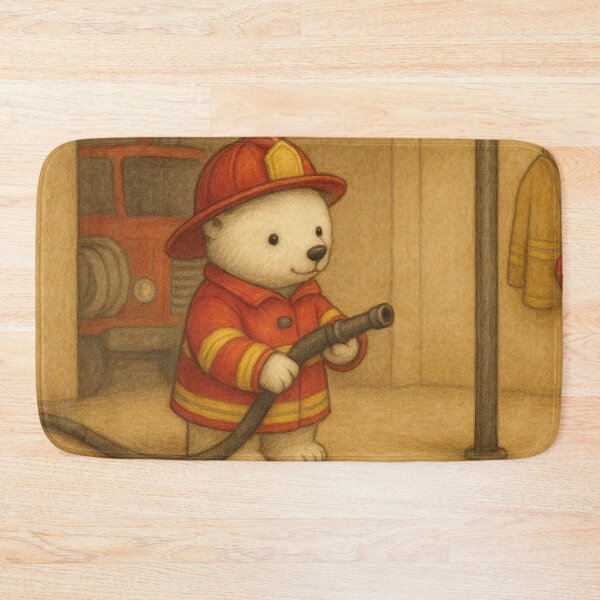 Item preview, Little polar bear works for the fire department designed and sold by Mauswohn.