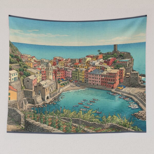 Item preview, Vernazza at Cinque Terre Japanese Woodblock Print designed and sold by Takeda-art.