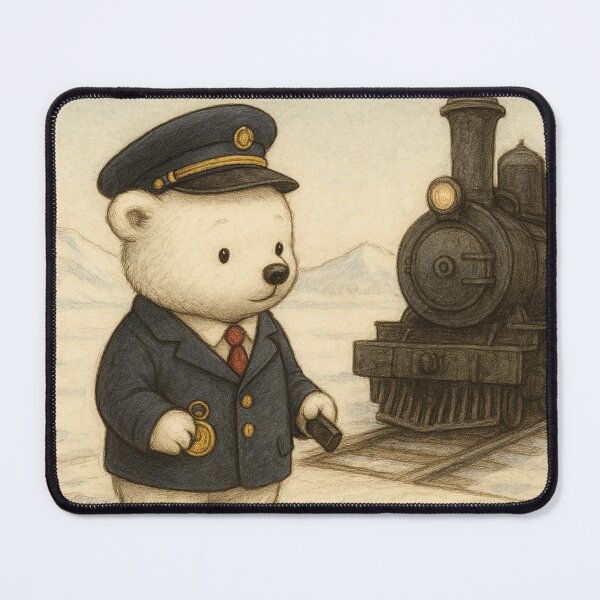 Item preview, Little polar bear rides the train designed and sold by Mauswohn.