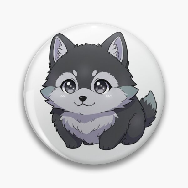Artikelvorschau, Dunkler Kawaii-Wolfswelpe entworfen und verkauft von BloodMoonDesigns.
