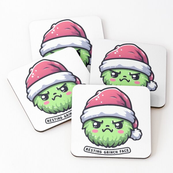 Item preview, Resting Grinch Face Kawaii Christmas Puns Graphic designed and sold by SketchOnScreen.
