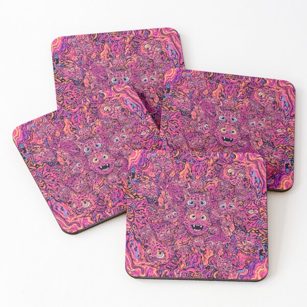 Item preview, Psychedelic Cats Trippy Pink Pattern - Vibrant Abstract Cat Art with Multiple Eyes designed and sold by TitanRN.