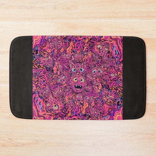 Item preview, Psychedelic Cats Trippy Pink Pattern - Vibrant Abstract Cat Art with Multiple Eyes designed and sold by TitanRN.