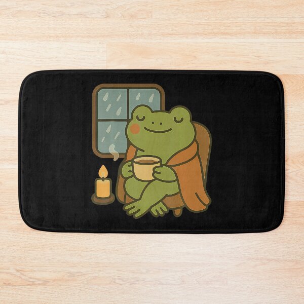 Item preview, Cozy Frog With Tea Rainy Day Calm designed and sold by HollyTrina1.