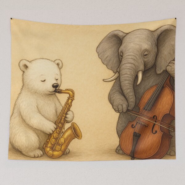 Item preview, playing saxophone and double bass designed and sold by Mauswohn.
