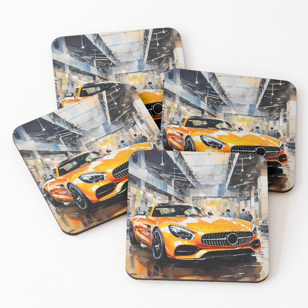 Item preview, Modern dealership floor reflecting a low aggressive sports car designed and sold by RevUpDesign.