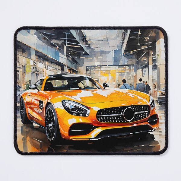 Item preview, Modern dealership floor reflecting a low aggressive sports car designed and sold by RevUpDesign.