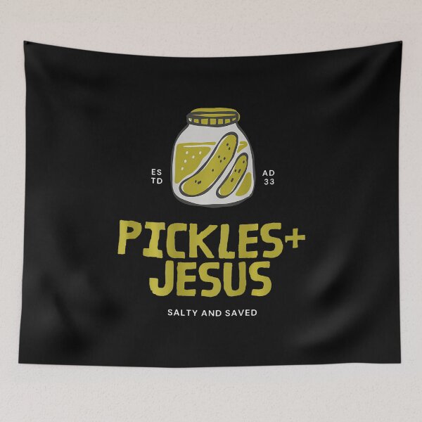 Item preview, Funny Pickles Jesus Salty And Saved Humor Christian 2 Sided designed and sold by KathleenEliza.