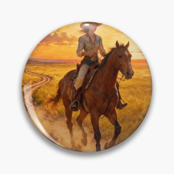 Item preview, Cowgirl Sunset Ride – Western spirit meets surreal prairie vibes full of color and freedom designed and sold by FotoworldEdel.