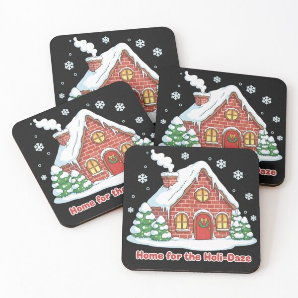 Item preview, Home for the Holi-Daze Cute Christmas House – Cozy Winter Chibi Holiday Illustration designed and sold by RonBear-Designs.