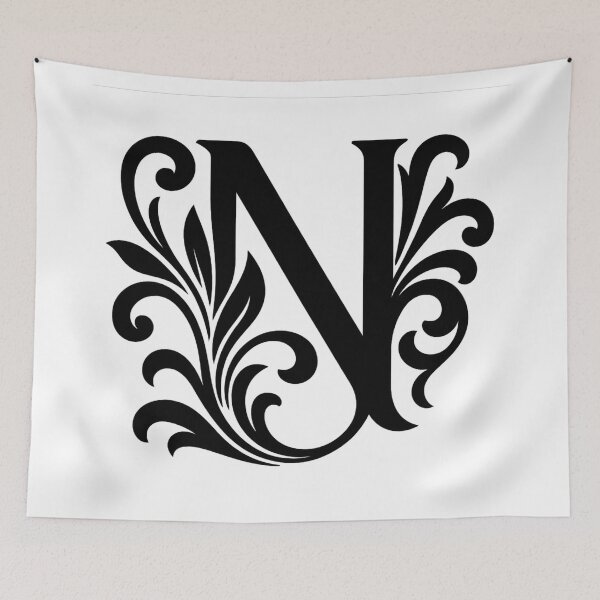 Item preview, Elegant Ornate Letter N – Floral Monogram Design designed and sold by luckyyouth.