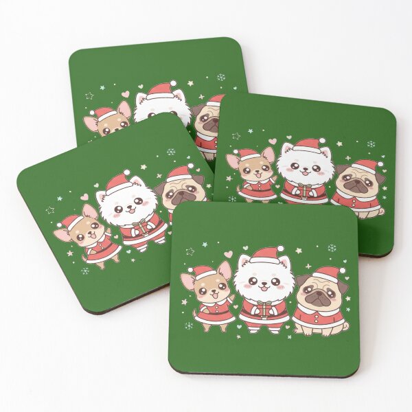 Item preview, Kawaii Christmas Dog Squad - Santa Pugs Pomeranian Chihuahua designed and sold by Tidarat-27.