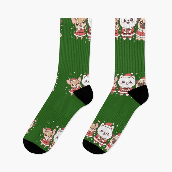 Item preview, Kawaii Christmas Dog Squad - Santa Pugs Pomeranian Chihuahua designed and sold by Tidarat-27.