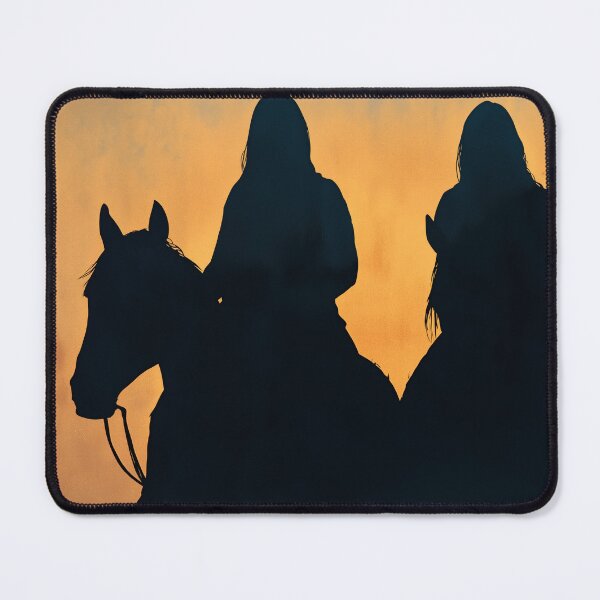 Item preview, Cowgirls at Golden Hour – Western Horseback Silhouette Artwork designed and sold by vividdigits.