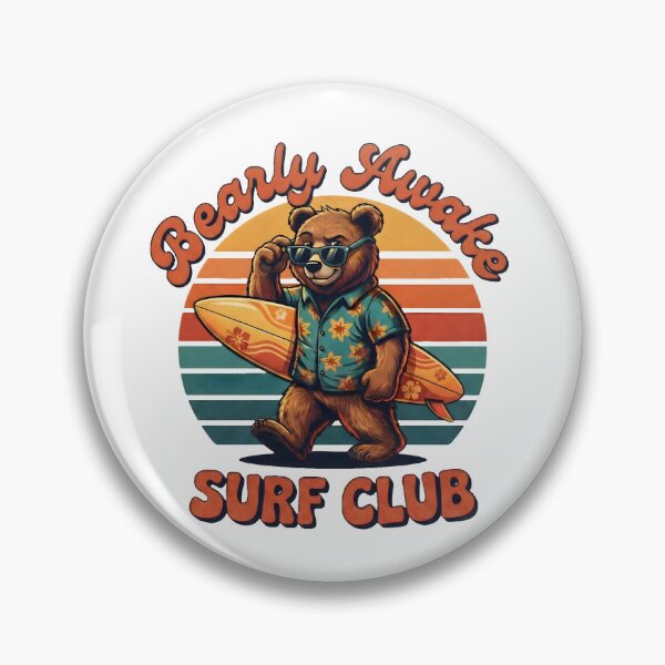 Item preview, Bearly Awake Surf Club Retro Design designed and sold by SoulenCify.