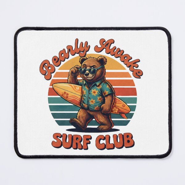 Item preview, Bearly Awake Surf Club Retro Design designed and sold by SoulenCify.