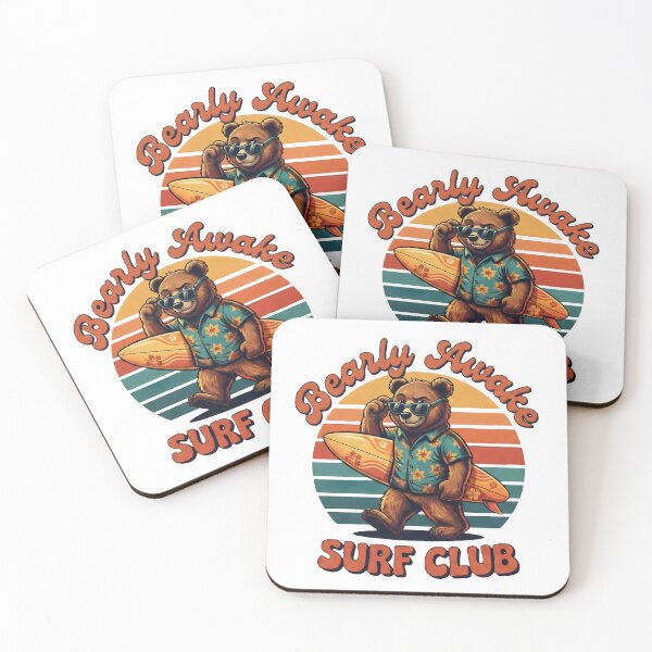 Item preview, Bearly Awake Surf Club Retro Design designed and sold by SoulenCify.