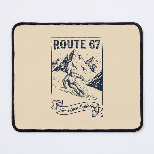 Item preview, Route 67 Ski Adventure Badge Never Stop Exploring Design designed and sold by SplashTastic.