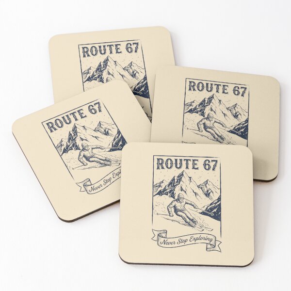 Item preview, Route 67 Ski Adventure Badge Never Stop Exploring Design designed and sold by SplashTastic.