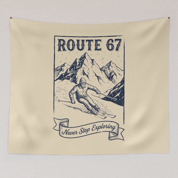 Item preview, Route 67 Ski Adventure Badge Never Stop Exploring Design designed and sold by SplashTastic.