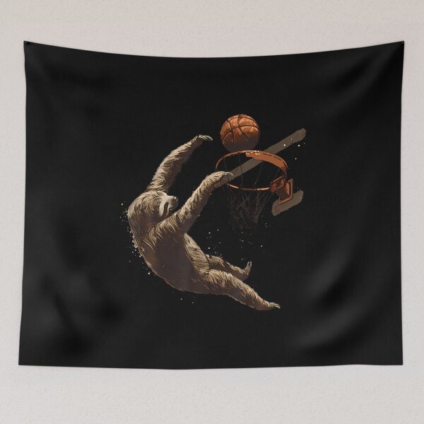 Item preview, Basketball Artwork Drawing Basketball Lover Sloth Slam Dunk designed and sold by KathleenEliza.