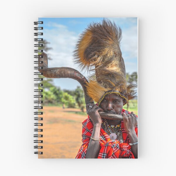 Item preview, Kenya. Maasai Mara National Reserve. Maasai Man Blowing the Horn. designed and sold by vadim19.
